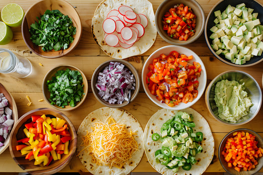 Fresh Ingredients Ready for Delicious Homemade Tacos. photo