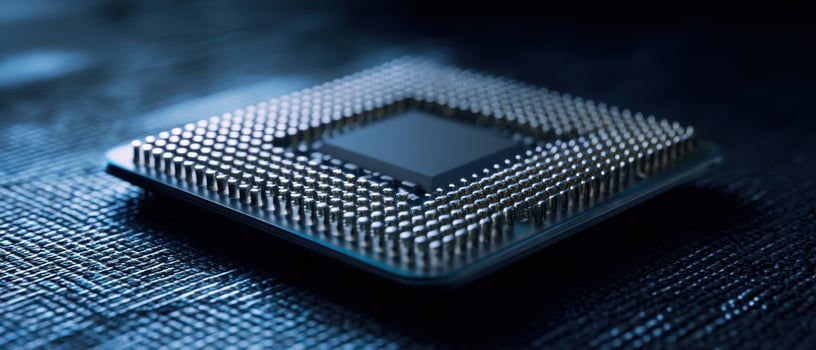 The detailed processor showcasing intricate microchip craftsmanship and technology. photo