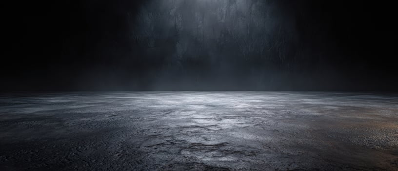 The dark illuminated floor creating a dramatic atmospheric scene. photo