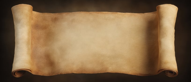 The elegant parchment scroll ready for historical or artistic use. photo