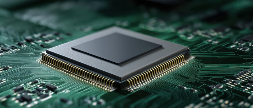 The modern microprocessor on a detailed electronic circuit board. photo
