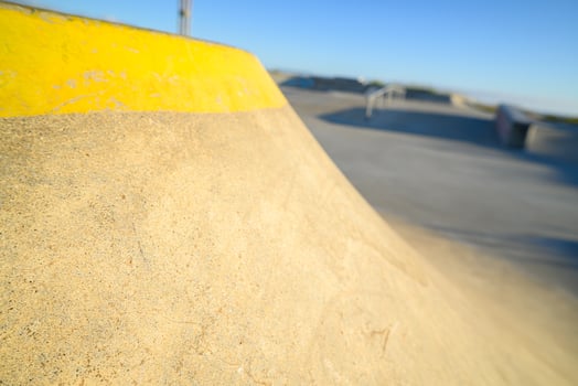 The Curve of a Concrete Ramp for Skateboarding. Concept The architecture of movement. photo