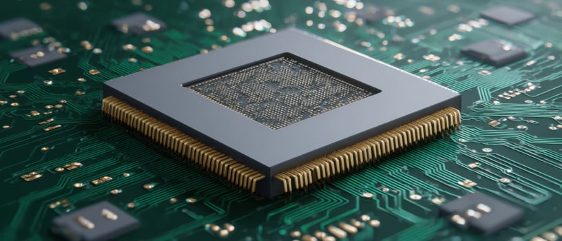 The microchip designed for advanced computing and electronic applications. photo