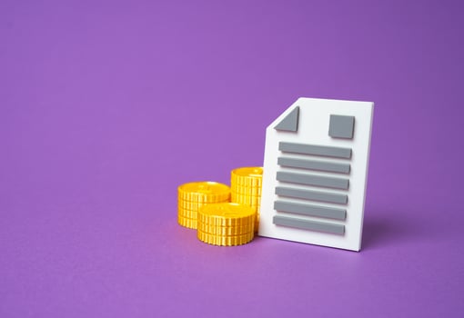 Document and money. Administrative services. state services, paperwork fees, processing costs. Legal documentation, and the monetization of public administration. photo