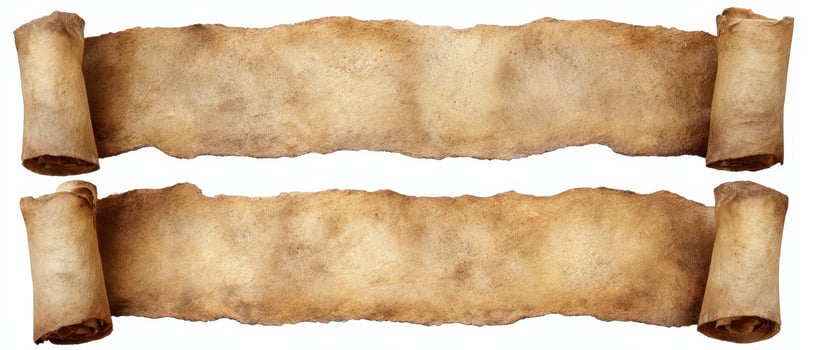 The ancient scrolls with aged parchment and rustic texture for creative use. photo