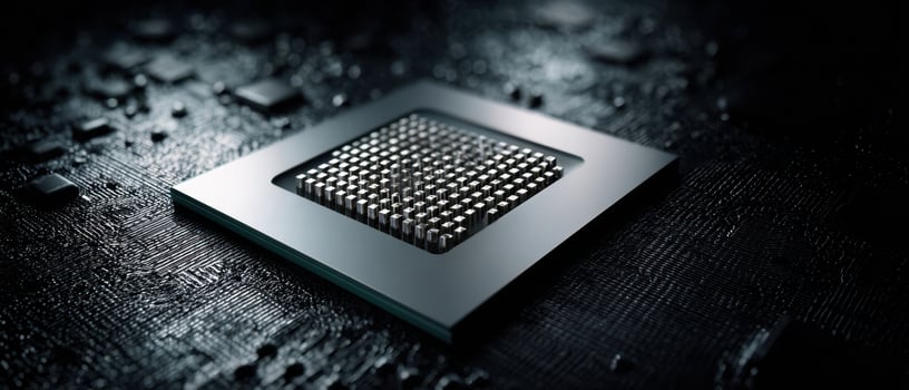 The microchip showcasing cutting-edge technology in a sleek design. photo