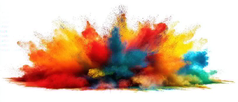 The vibrant explosion of colorful powder in a creative artistic display. photo