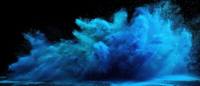 The Vibrant Blue Explosion Evokes Energy and Motion in an Abstract Scene photo