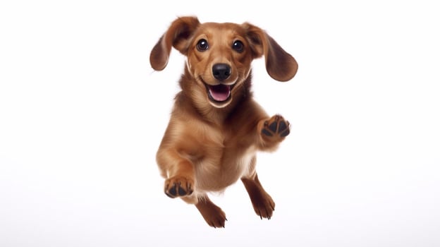 Funny running dachshund. photo