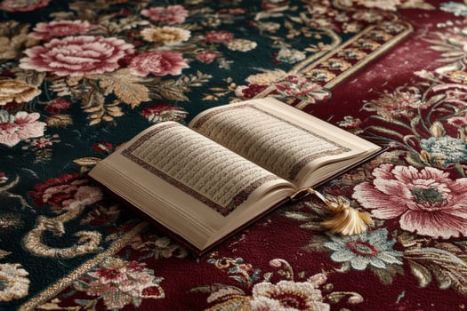 Open quran on carpet photo