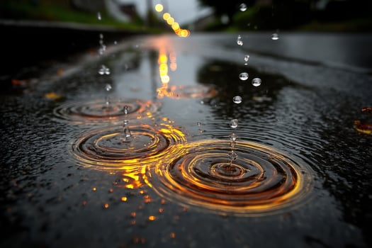 Raindrops on the road photo