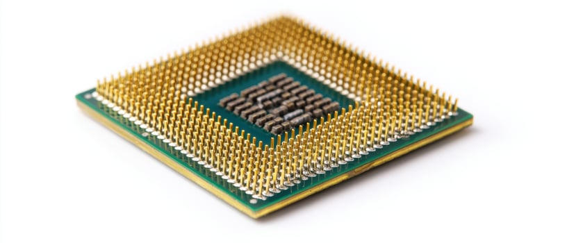 The intricate design of a microprocessor highlighting advanced technology elements. photo