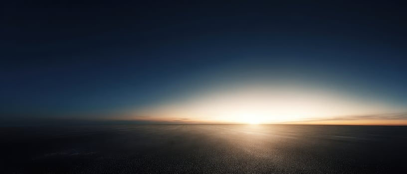 The serene horizon and tranquil sunset over the vast ocean landscape photo