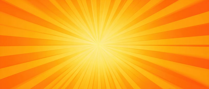 The vibrant sunburst radiating warmth and positivity in a bright orange background. photo