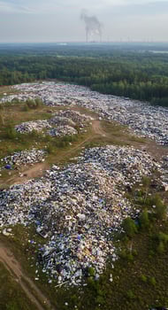 A large field of garbage photo