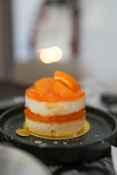 A mouthwatering orange cake photo