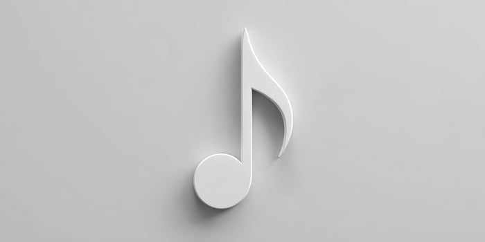 The Elegant White Music Note on a Minimalist Background photo