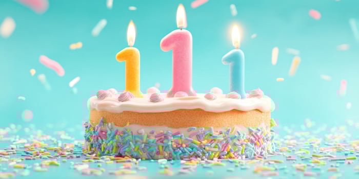 The colorful birthday cake with delightful candles for a special celebration. photo