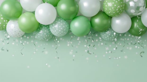 Green White Balloons for Independence Celebration photo
