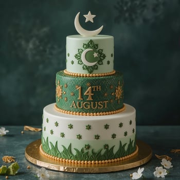 Pakistan Independence Cake with 14 August Topper photo