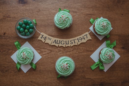 Independence Day Cupcakes with 14 August Banner photo