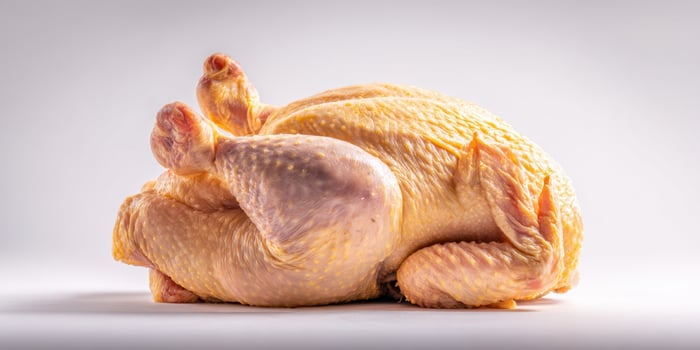 The fresh raw chicken ready for culinary preparation and cooking at home. photo