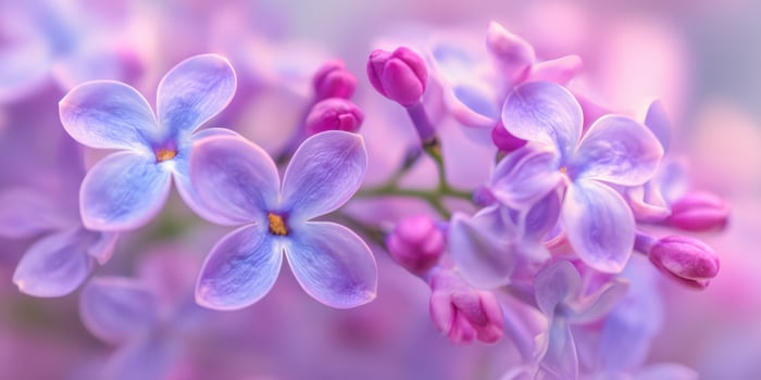 The Beautiful Lilac Blooms in Soft Pastel Hues Capturing Spring's Essence photo