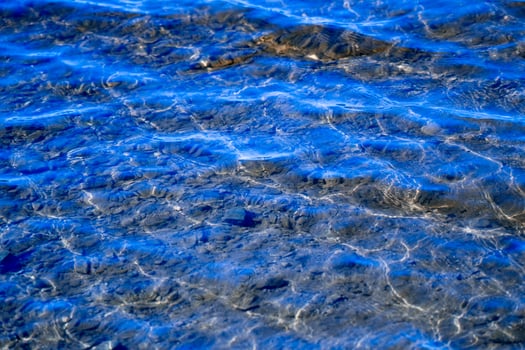 Blue water with ripples and waves photo
