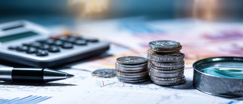 The stacked coins highlighting financial planning and investment analysis. photo
