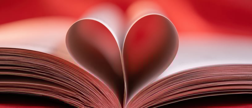 The Heart-Shaped Pages of a Book Creating a Romantic Atmosphere photo