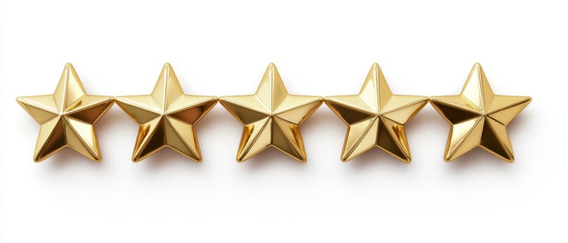 The golden stars representing excellence and achievement in awards and ratings photo