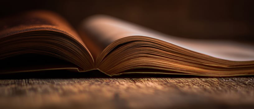 The Open Book Revealing Pages in Warm, Inviting Light photo