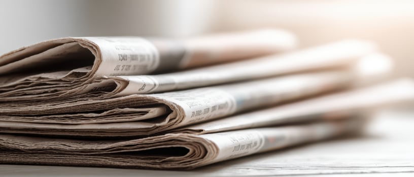 The Stack of Newspapers Highlighting Essential Daily News and Information photo