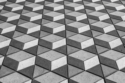 Geometric Paving Stones with 3D Illusion Pattern geometric pattern photo