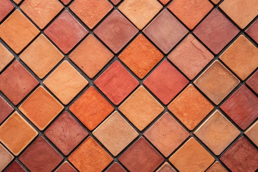 Red Orange Brown Square Tile Pattern texture background photo