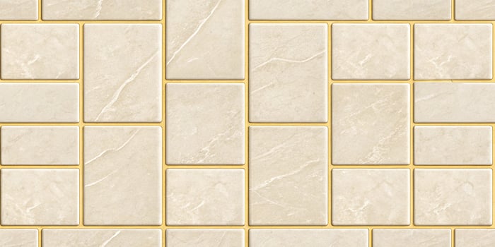 Creamy beige stone tiles with gold grout pattern seamless photo