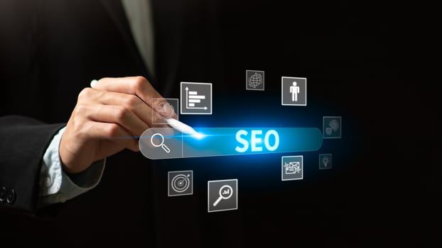 Searching information interest through online websites ,keyword search ideas to find references ,access to information on internet ,wireless network data connection technology ,insight research photo