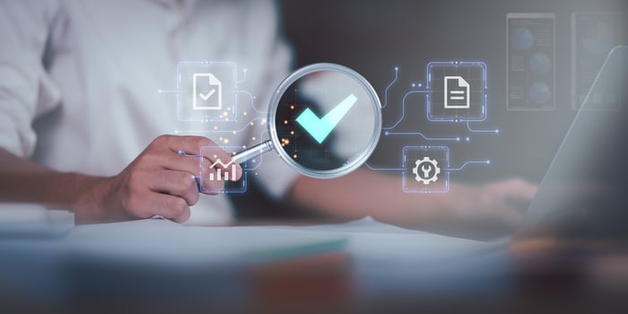 Accountant showing office document auditing concept ,plan review process assess correctness ,Management of important document storage of organization ,document system ,accountant Audit documents photo
