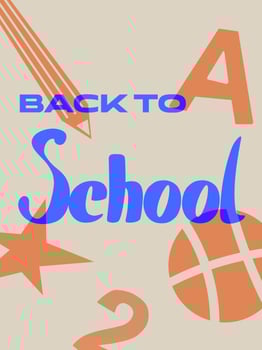 Bright and colorful back to school graphic featuring school supplies and sports elements for an exciting academic year ahead photo
