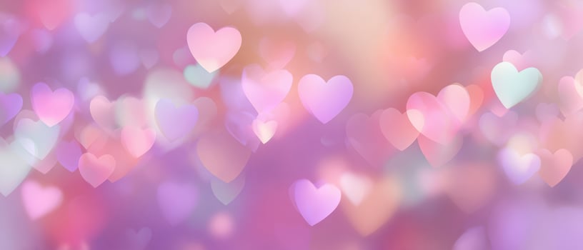 The enchanting display of colorful hearts creating a dreamy romantic atmosphere. photo