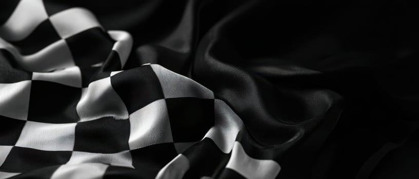 The Elegant Checkered Pattern on a Luxurious Satin Fabric photo