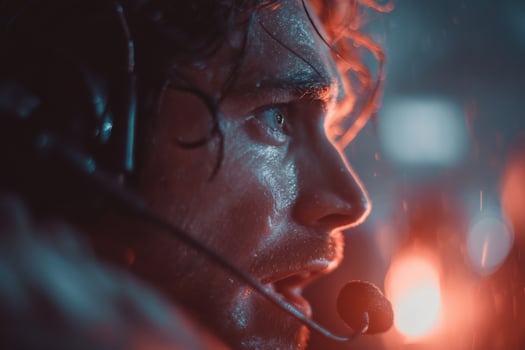 A man wearing headphones and a headset photo
