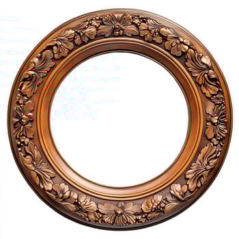 Ornate round carved frame. photo