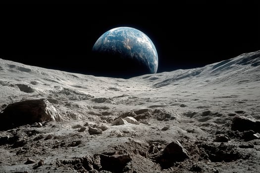 Earthrise over the moon photo