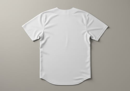 Blank White Baseball Jersey on Neutral Background for Customization Mockup photo