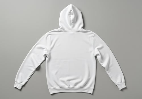 Blank White Hoodie Mockup Laid Flat on Gray Surface for Customization photo