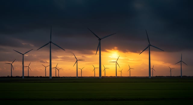 Wind Turbines at Sunset photo