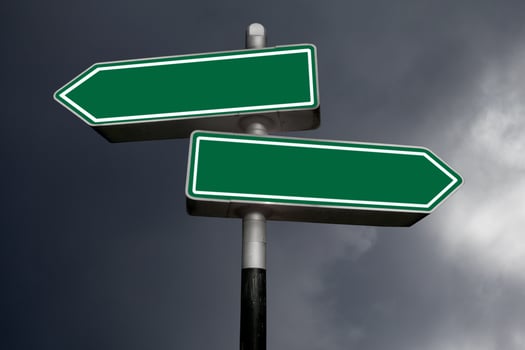 Two US blank direction signs photo