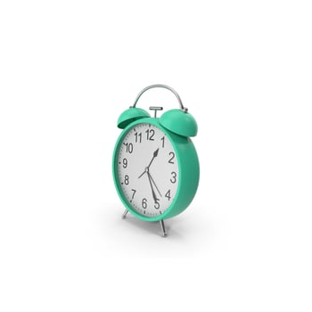 Classic Green Alarm Clock Showing Morning Time photo