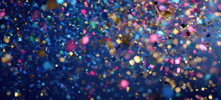 The Colorful Confetti Showering Down in a Festive Atmosphere photo